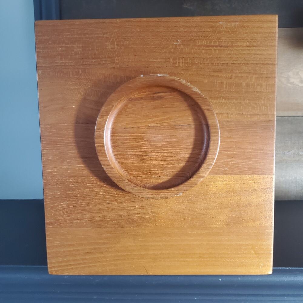 Vintage MCM Dansk IHQ Jens Quistgaard Teak Wood Cube Square Bullseye Ice Bucket - Picture 4 of 13
